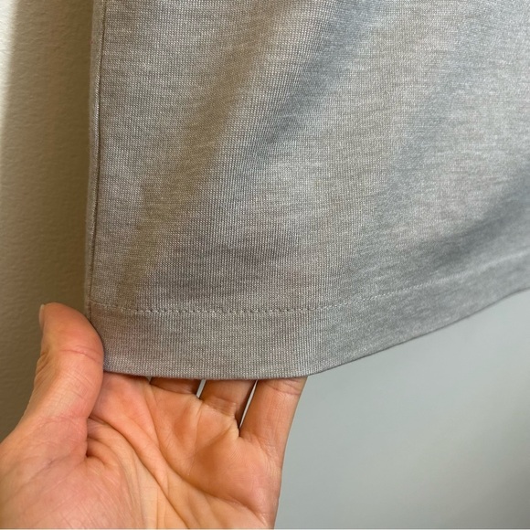 LAFAYETTE 148 NEW YORK | 100% Cotton Grey T-Shirt with Silver Trim Size Large - Picture 3 of 7